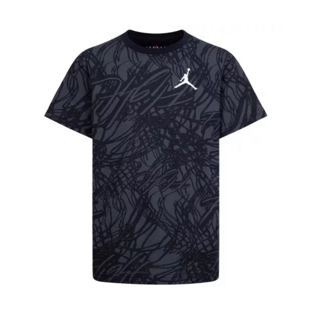Nike 95D200-023 Kid's AIR JUMPMAN Cotton T-Shirt Black Grey M Medium